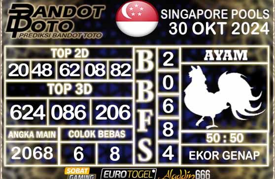 Prediksi Togel Singapore Pools 30 OKTOBER 2024