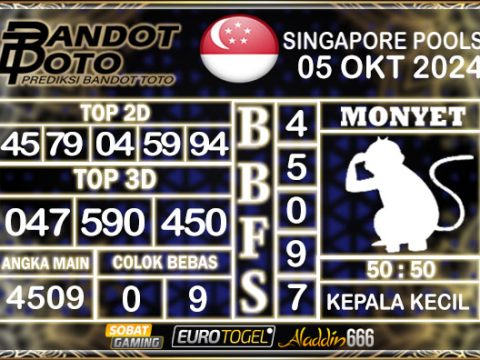 Prediksi Togel Singapore Pools 05 OKTOBER 2024