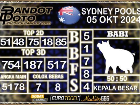 Prediksi Togel Sydney Pools 05 OKTOBER 2024