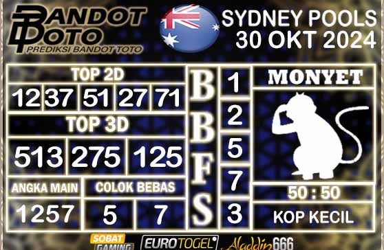 Prediksi Togel Sydney Pools 30 OKTOBER 2024