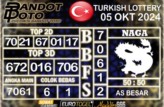 Prediksi Togel Turki Pools 05 OKTOBER 2024