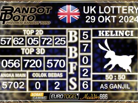 Prediksi Togel UK6D Lottery 29 OKTOBER 2024