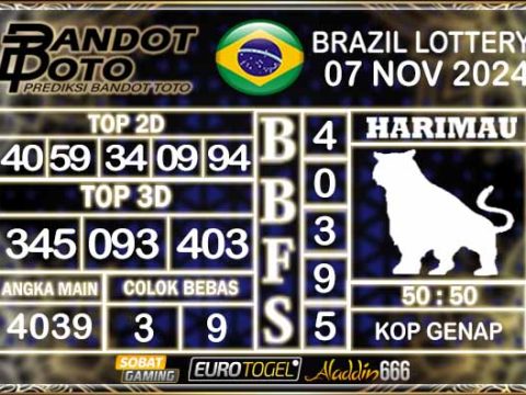 Prediksi Togel Brazil Pools 07 NOVEMBER 2024