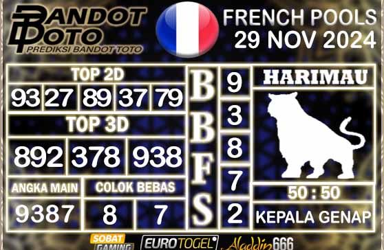 Prediksi Togel Prancis Pools 29 NOVEMBER 2024