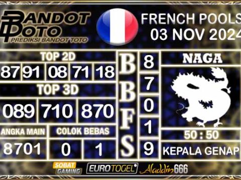 Prediksi Togel Prancis Pools 03 NOVEMBER 2024