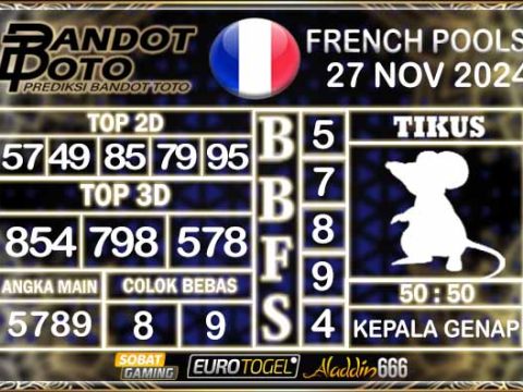 Prediksi Togel Prancis Pools 27 NOVEMBER 2024