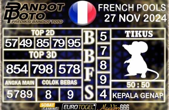 Prediksi Togel Prancis Pools 27 NOVEMBER 2024