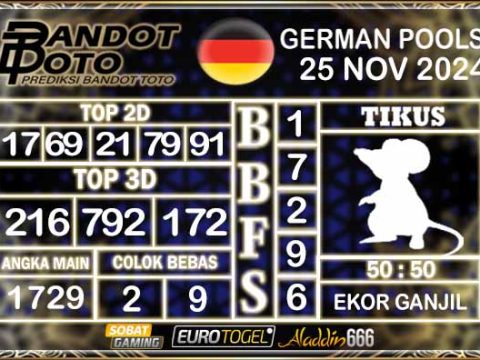 Prediksi Togel German Pools 25 NOVEMBER 2024