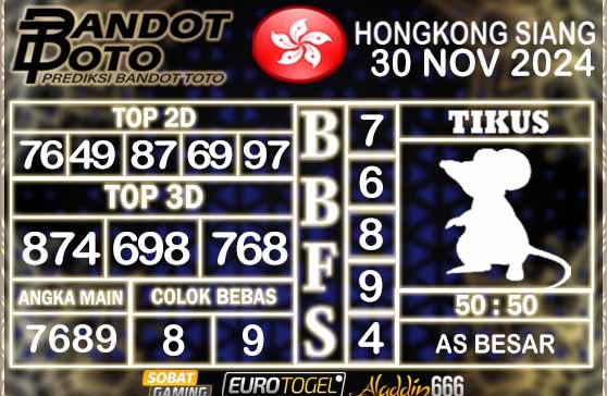 Prediksi Togel HK Siang 30 NOVEMBER 2024