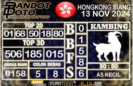 Prediksi Togel HK Siang 13 NOVEMBER 2024