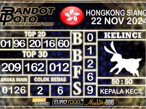 Prediksi Togel HK Siang 22 NOVEMBER 2024