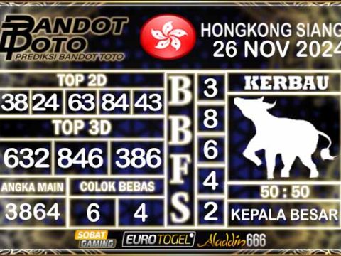 Prediksi Togel HK Siang 26 NOVEMBER 2024