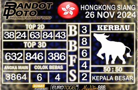 Prediksi Togel HK Siang 26 NOVEMBER 2024