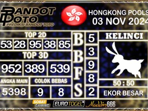 Prediksi Togel Hongkong Pools 03 NOVEMBER 2024