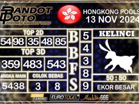 Prediksi Togel Hongkong Pools 13 NOVEMBER 2024