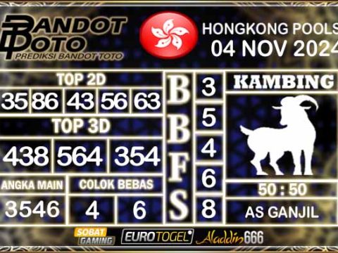 Prediksi Togel Hongkong Pools 04 NOVEMBER 2024