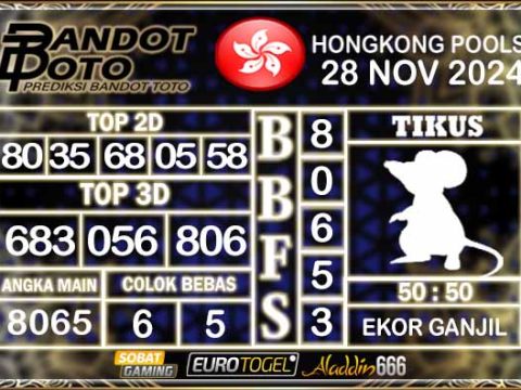 Prediksi Togel Hongkong Pools 28 NOVEMBER 2024