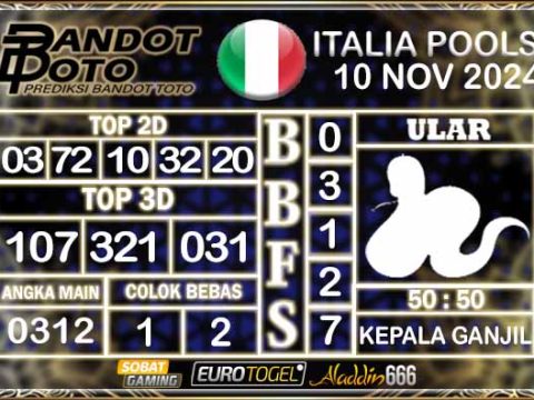 Prediksi Togel Italia Pools 16 NOVEMBER 2024