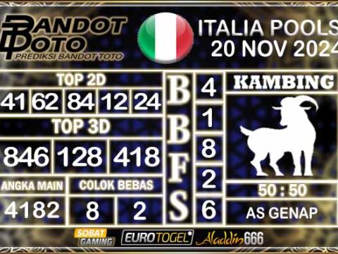 Prediksi Togel Italia Pools 20 NOVEMBER 2024