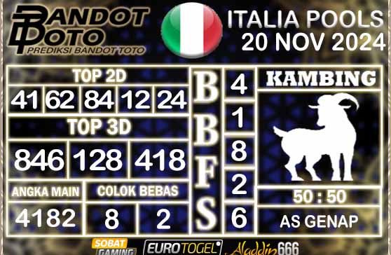 Prediksi Togel Italia Pools 20 NOVEMBER 2024