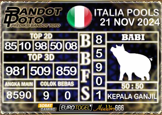 Prediksi Togel Italia Pools 21 NOVEMBER 2024