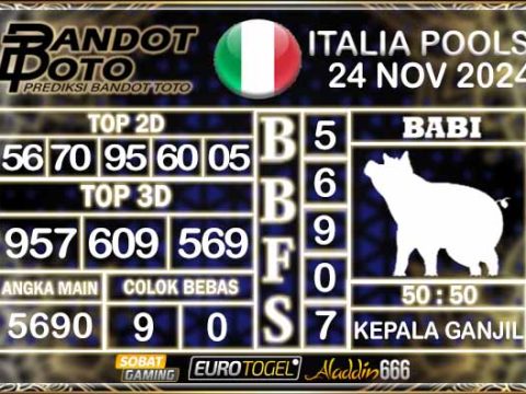 Prediksi Togel Italia Pools 24 NOVEMBER 2024