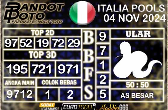 Prediksi Togel Italia Pools 04 NOVEMBER 2024