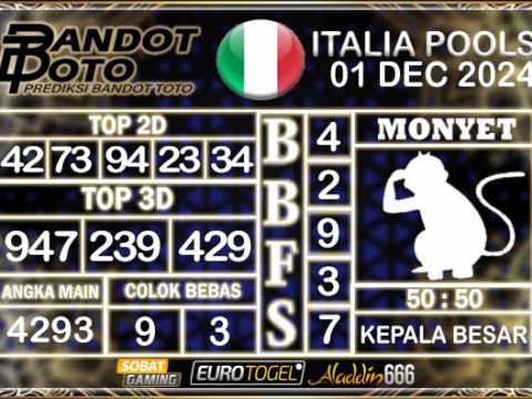 Prediksi Togel Italia Pools 01 DESEMBER 2024