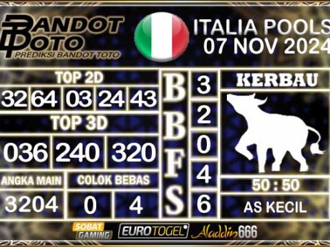 Prediksi Togel Italia Pools 07 NOVEMBER 2024