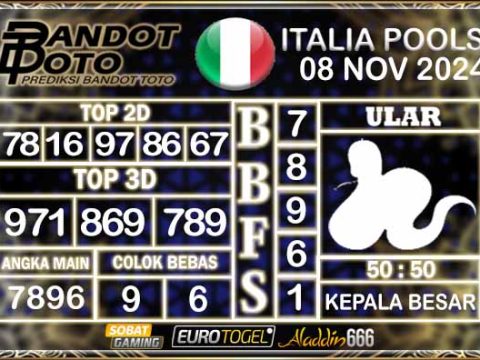 Prediksi Togel Italia Pools 08 NOVEMBER 2024