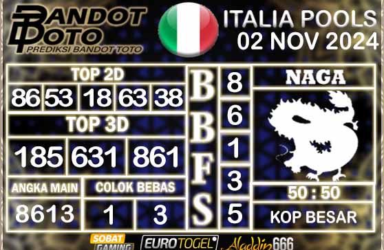 Prediksi Togel Italia Pools 02 NOVEMBER 2024