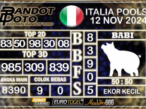 Prediksi Togel Italia Pools 12 NOVEMBER 2024