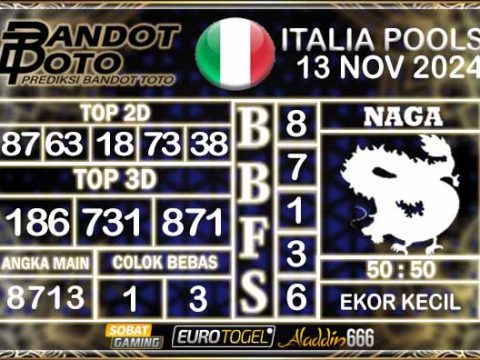 Prediksi Togel Italia Pools 13 NOVEMBER 2024