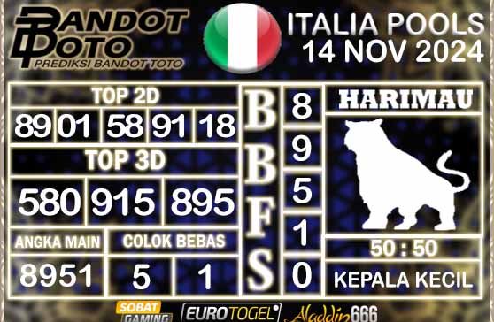 Prediksi Togel Italia Pools 14 NOVEMBER 2024