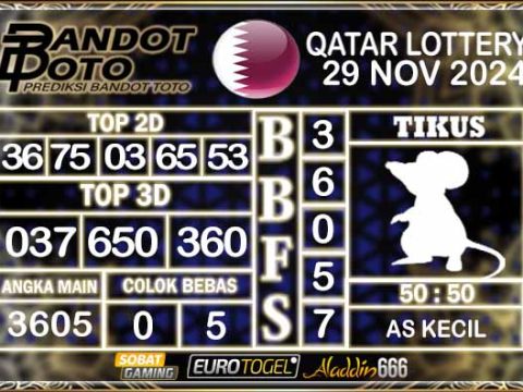 Prediksi Togel Qatar Lottery 29 NOVEMBER 2024