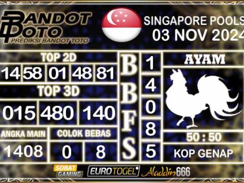 Prediksi Togel Singapore Pools 03 NOVEMBER 2024