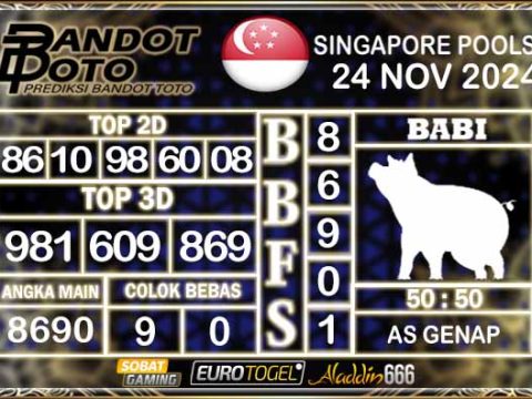 Prediksi Togel Singapore Pools 24 NOVEMBER 2024