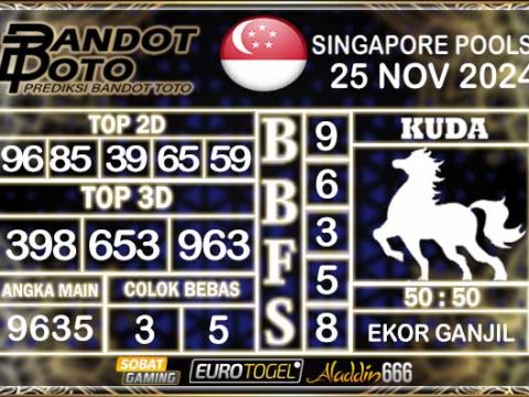 Prediksi Togel Singapore Pools 25 NOVEMBER 2024