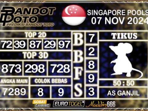 Prediksi Togel Singapore Pools 07 NOVEMBER 2024