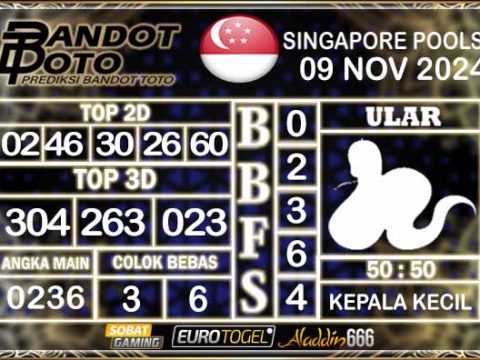 Prediksi Togel Singapore Pools 09 NOVEMBER 2024