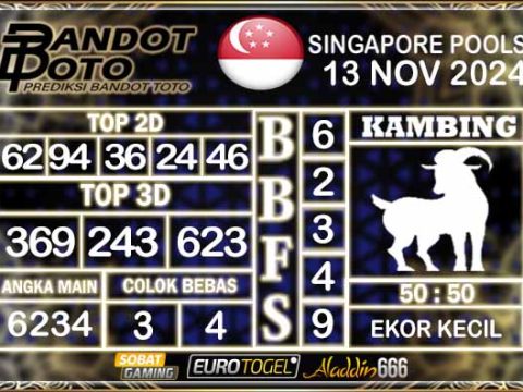 Prediksi Togel Singapore Pools 13 NOVEMBER 2024