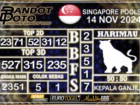 Prediksi Togel Singapore Pools 14 NOVEMBER 2024