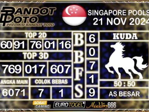 Prediksi Togel Singapore Pools 21 NOVEMBER 2024