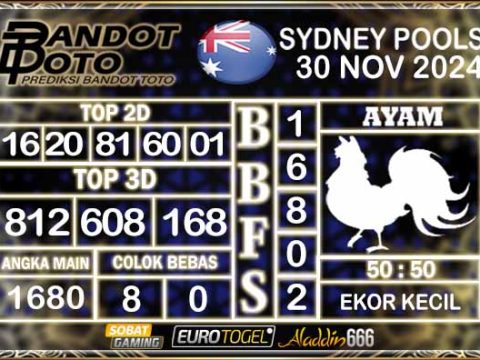 Prediksi Togel Sydney Pools 30 NOVEMBER 2024