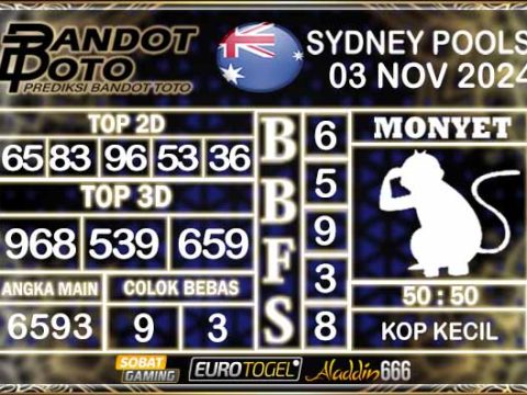 Prediksi Togel Sydney Pools 03 NOVEMBER 2024