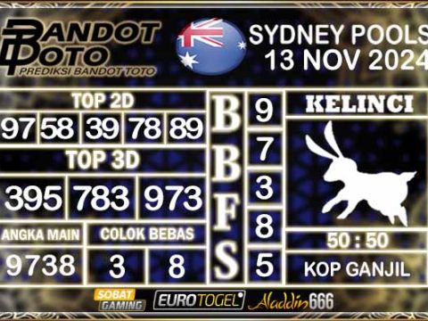 Prediksi Togel Sydney Pools 13 NOVEMBER 2024