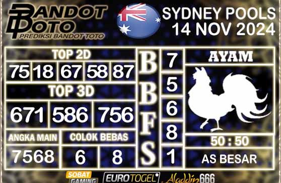 Prediksi Togel Sydney Pools 14 NOVEMBER 2024