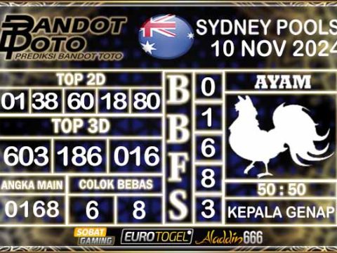 Prediksi Togel Sydney Pools 16 NOVEMBER 2024