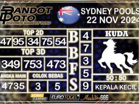 Prediksi Togel Sydney Pools 22 NOVEMBER 2024