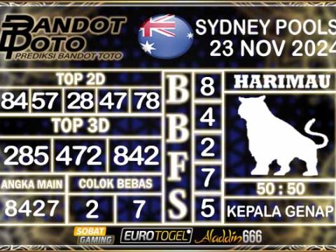 Prediksi Togel Sydney Pools 23 NOVEMBER 2024